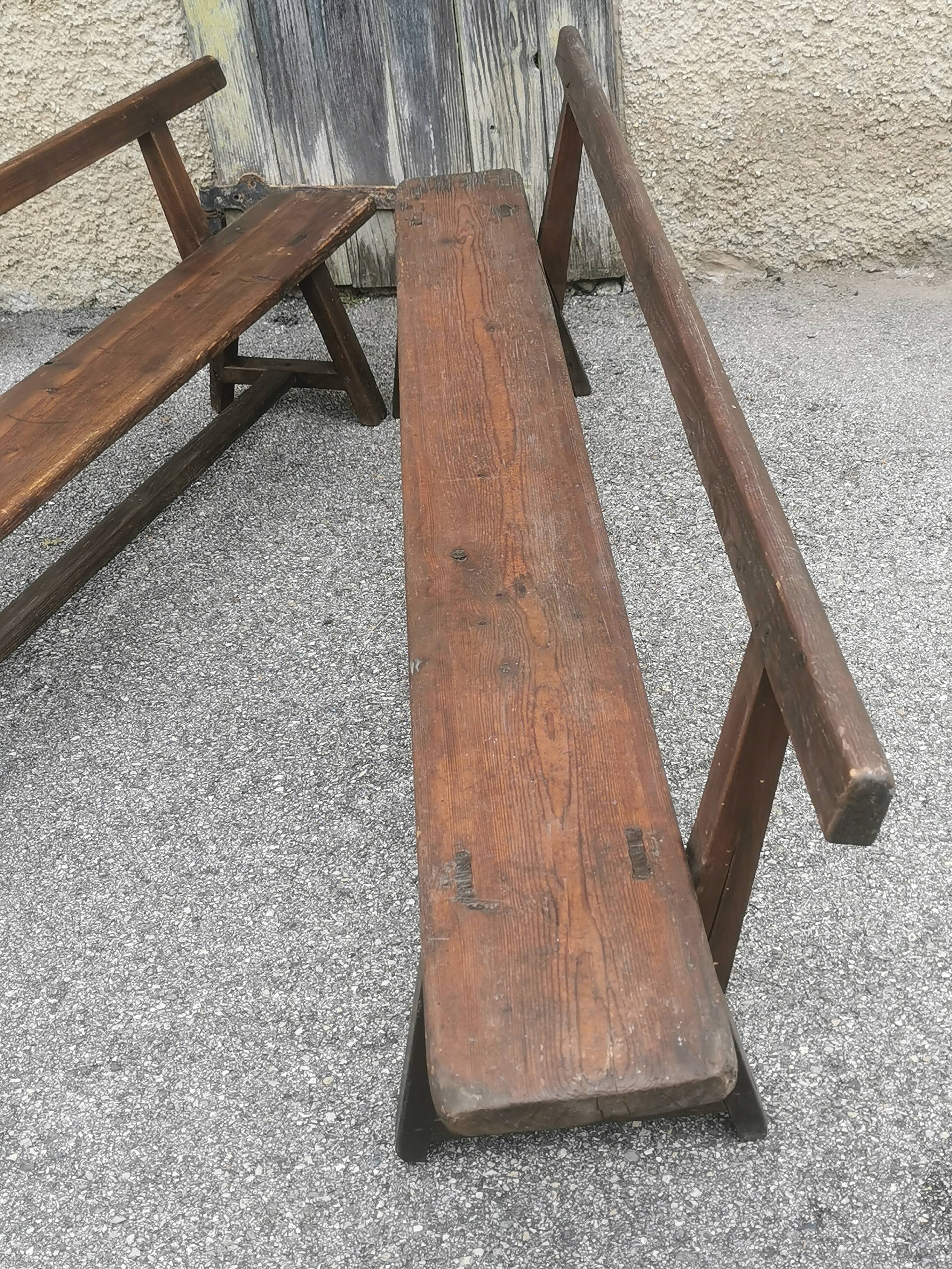 Pair of antique 19th century benches