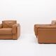 Fauteuils club italiens modernes en cuir cognac