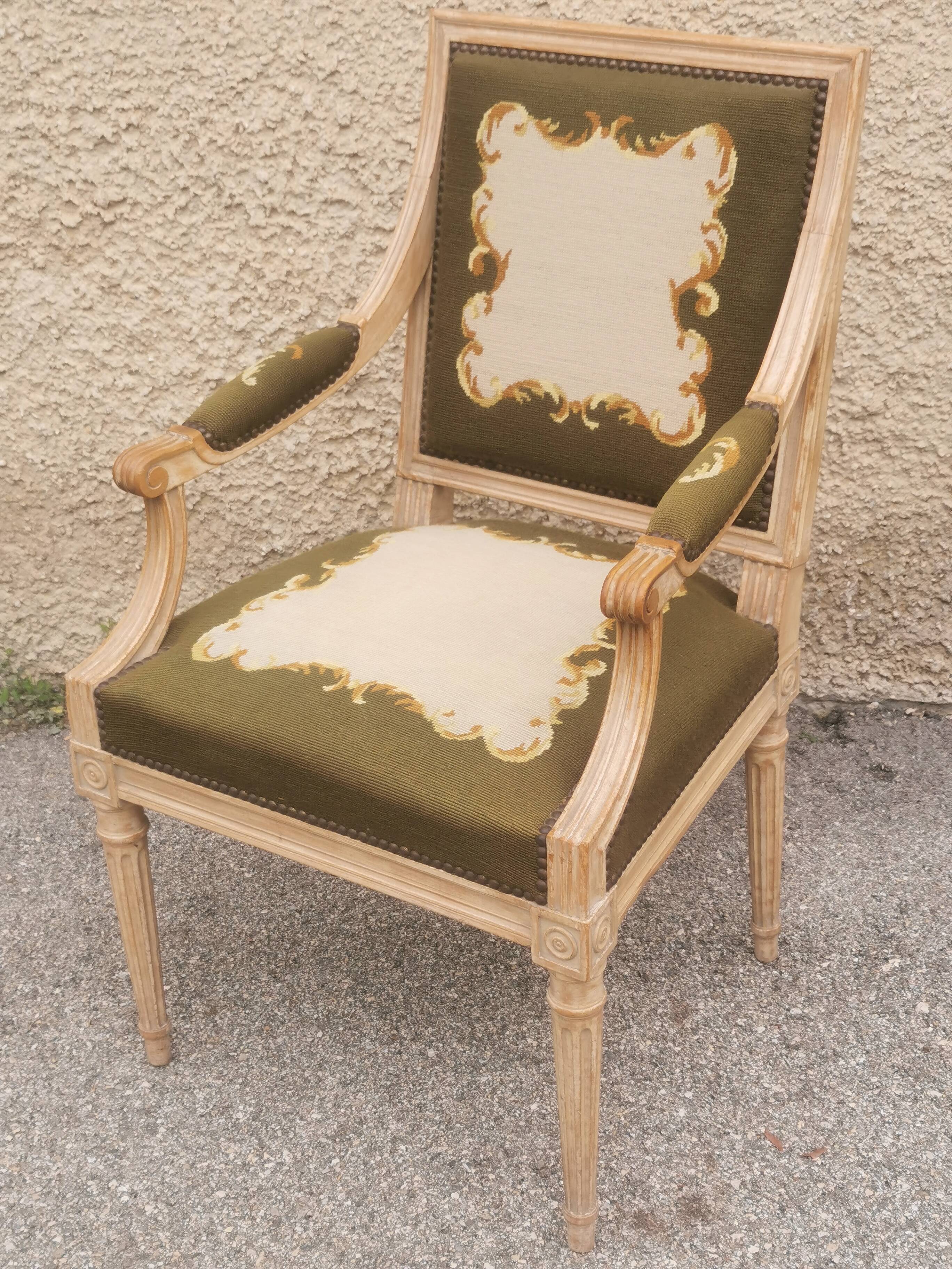 Louis xvi style upholstered armchair