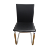 Dining chair in black leather and metal