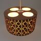 Pine Pendant Lamp – Cylindrical with Circle Pattern, Scandinavia – 1960s/1970s