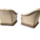 Set of 2 vintage ecru armchairs with fringes.