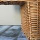 Asymmetrical woven rattan basket