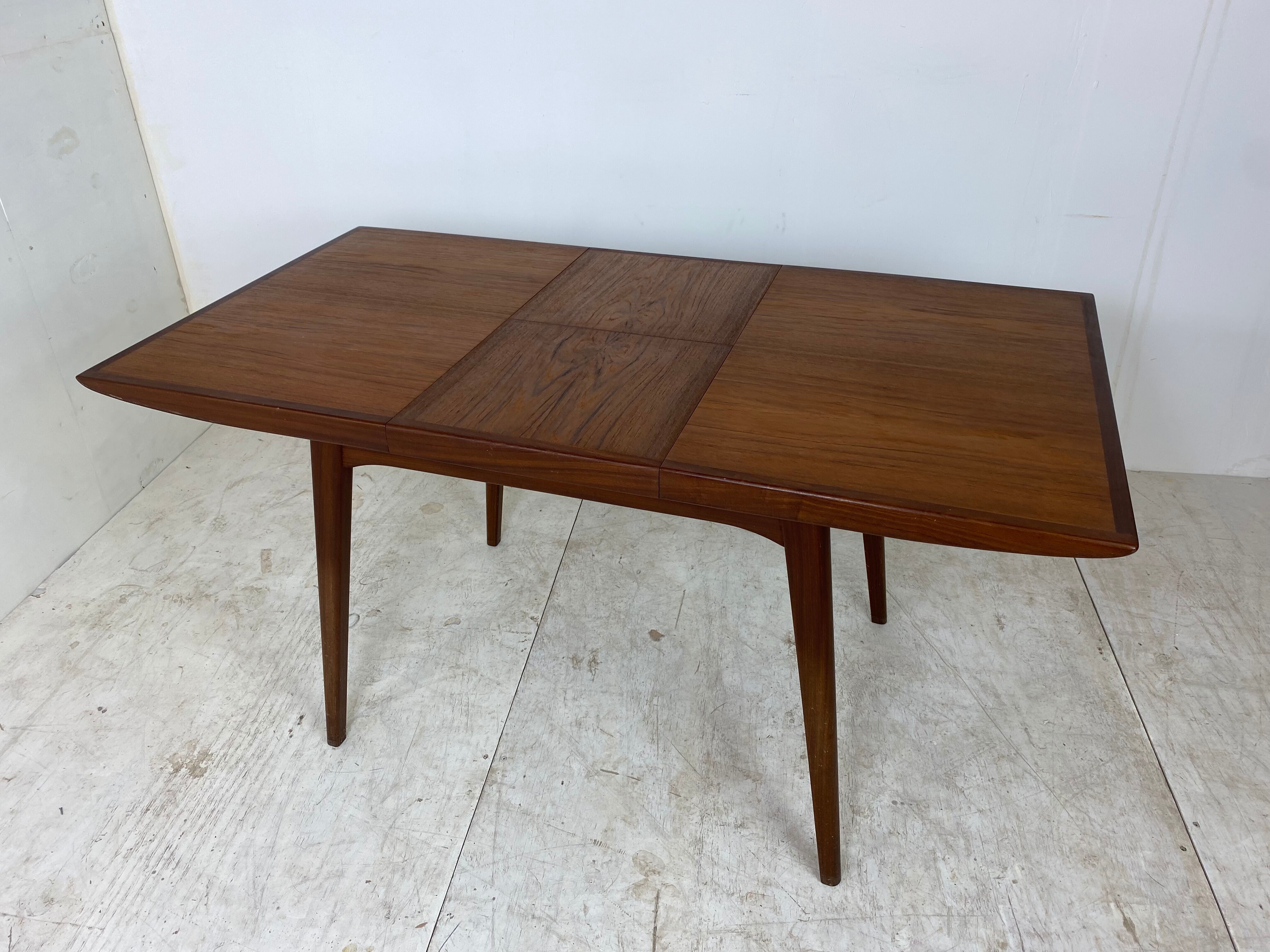 Vintage teak dining table Louis Van Teeffelen 1960s