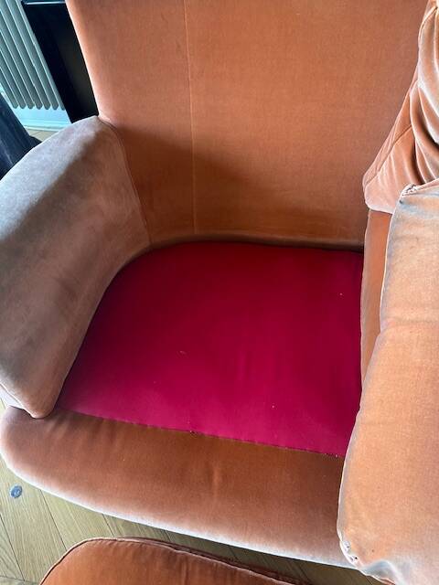 Vintage terrcota velvet 3-seater sofa from the 60s/70s