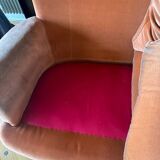 Vintage terrcota velvet 3-seater sofa from the 60s/70s