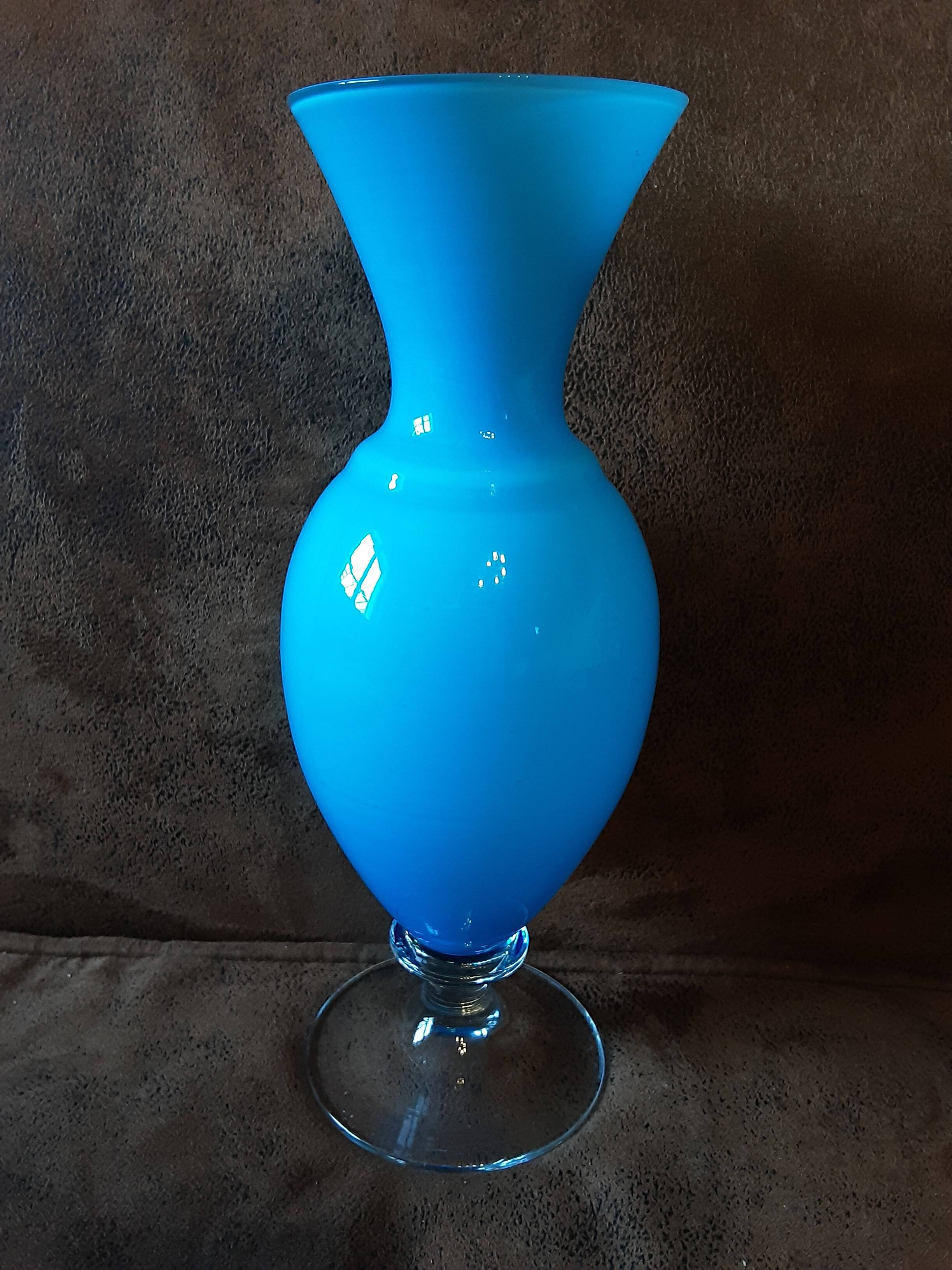 Turquoise opaline vase