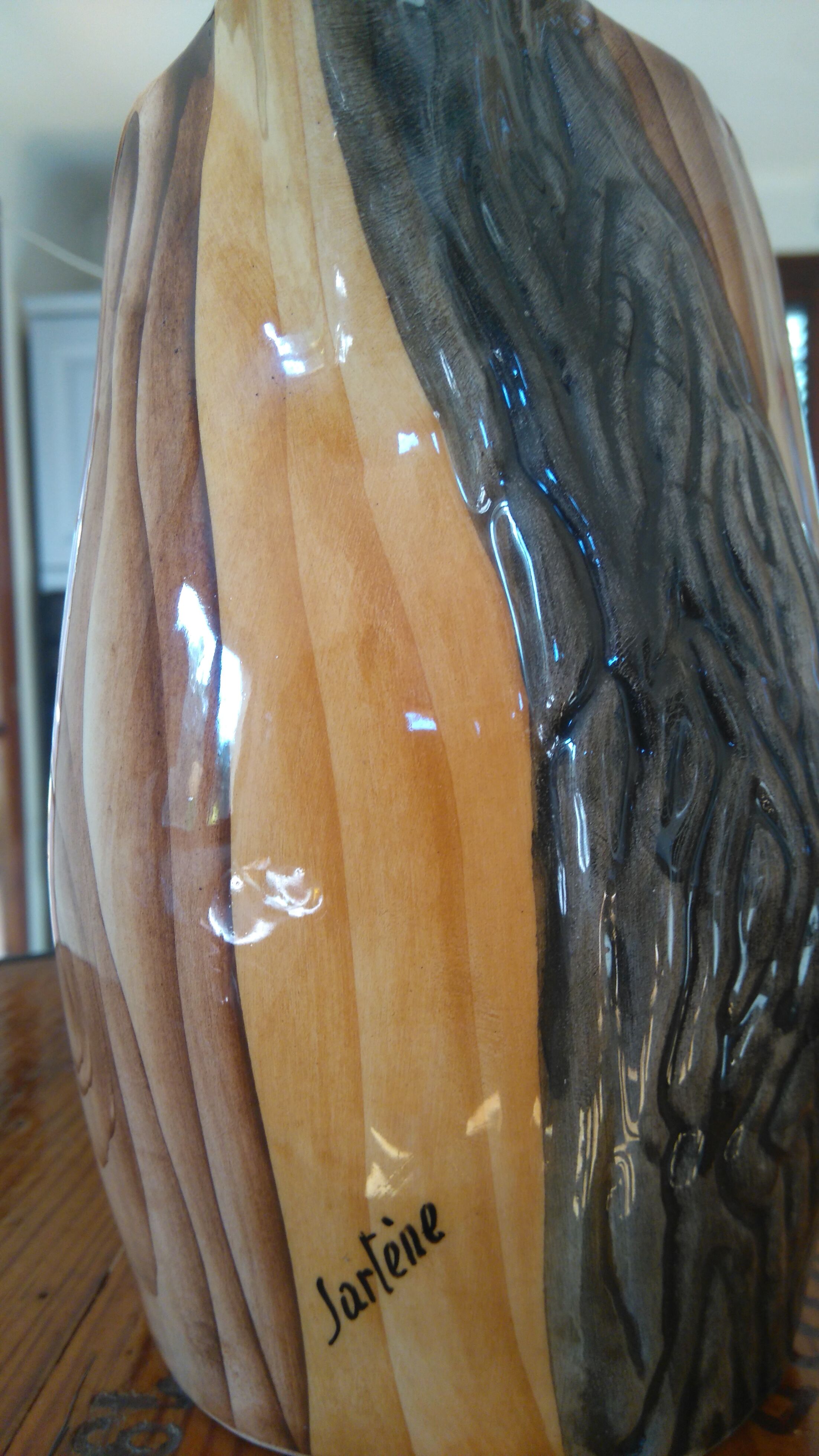 Duo of ceramics "wood" of Vallauris