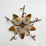 Gold plated XL ceiling lamp or wall lamp from Italy, 1970s