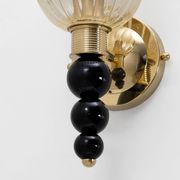 Pair of Italian Murano Glass Wall Sconces with Gold Dust Inclusions and Bra