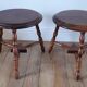Pair of wooden stools turned vintage 60s