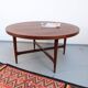 Vintage teak coffee table in 60s-70s style, retro style.