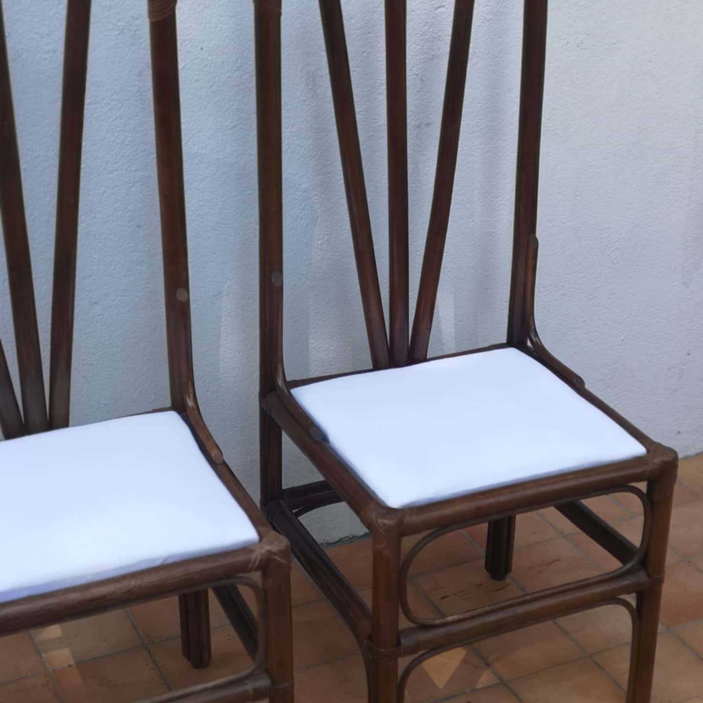 Paire de chaises en canne des Philippines