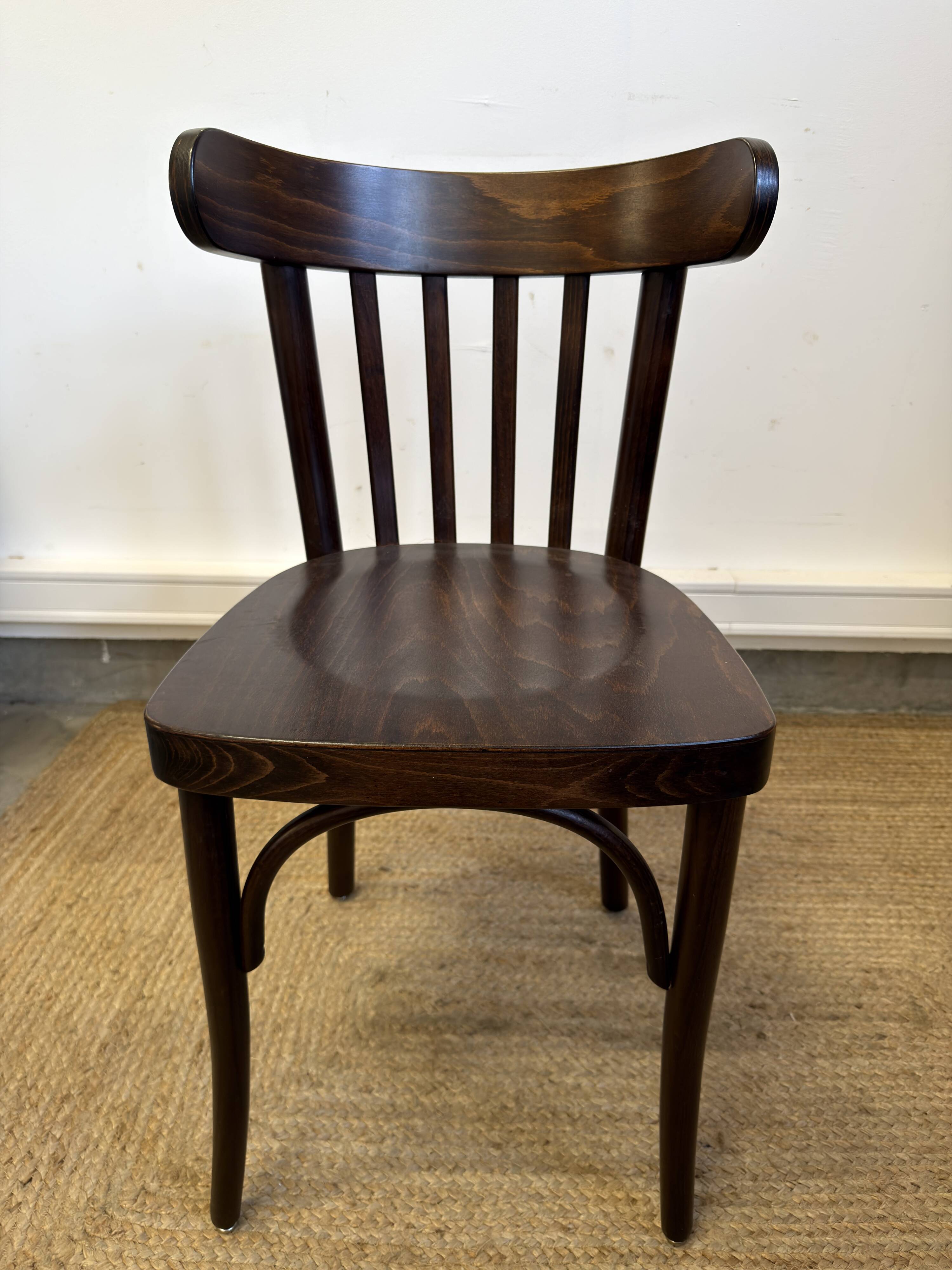 Curved wooden bistro chair – Baumann / Thonet style – 1950s-60s