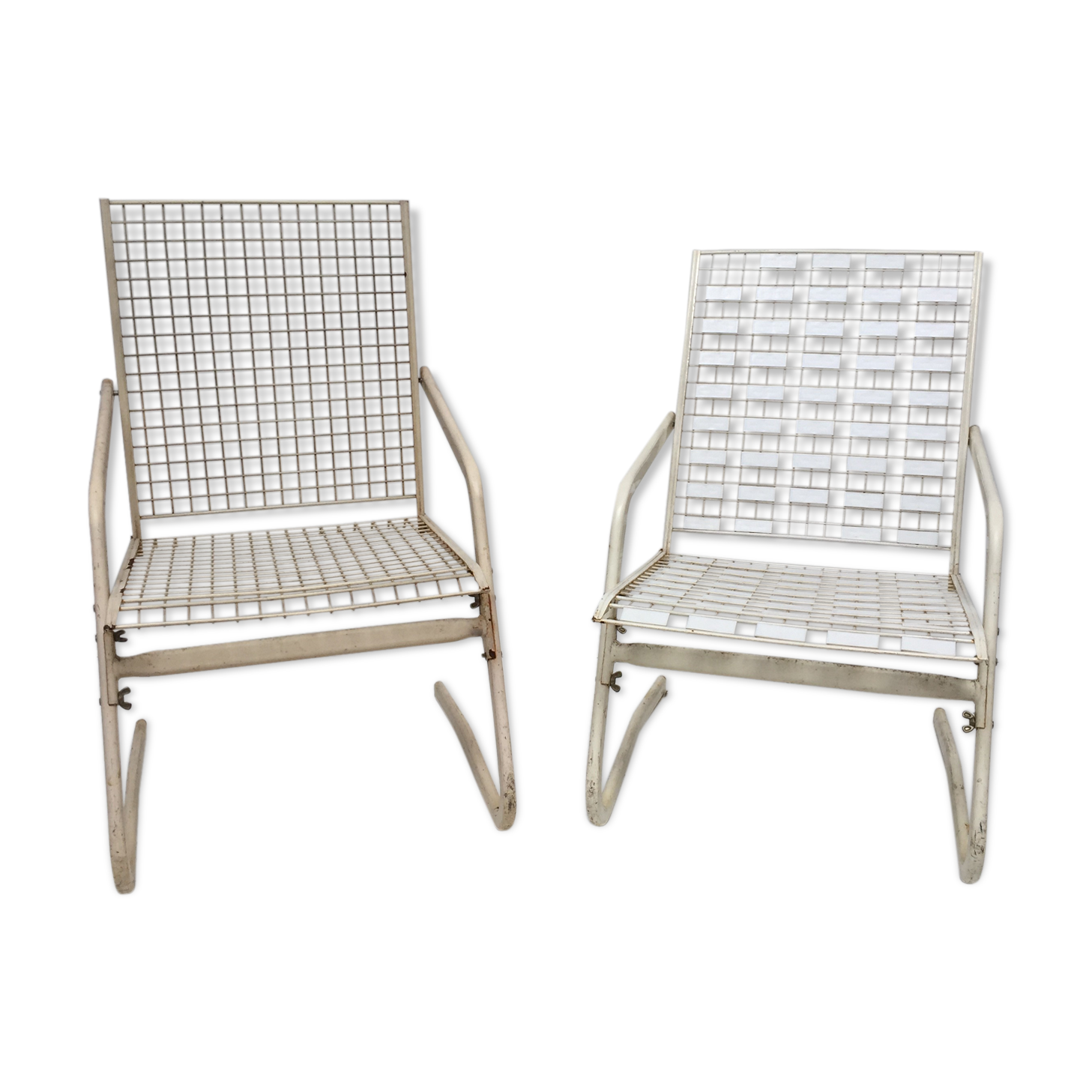 Pair of metal chairs