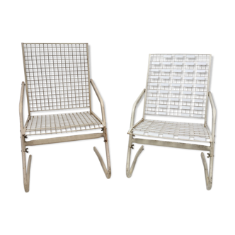 Pair of metal chairs
