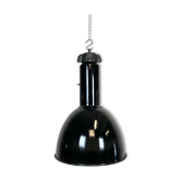 Industrial bauhaus black enamel pendant lamp, 1930s