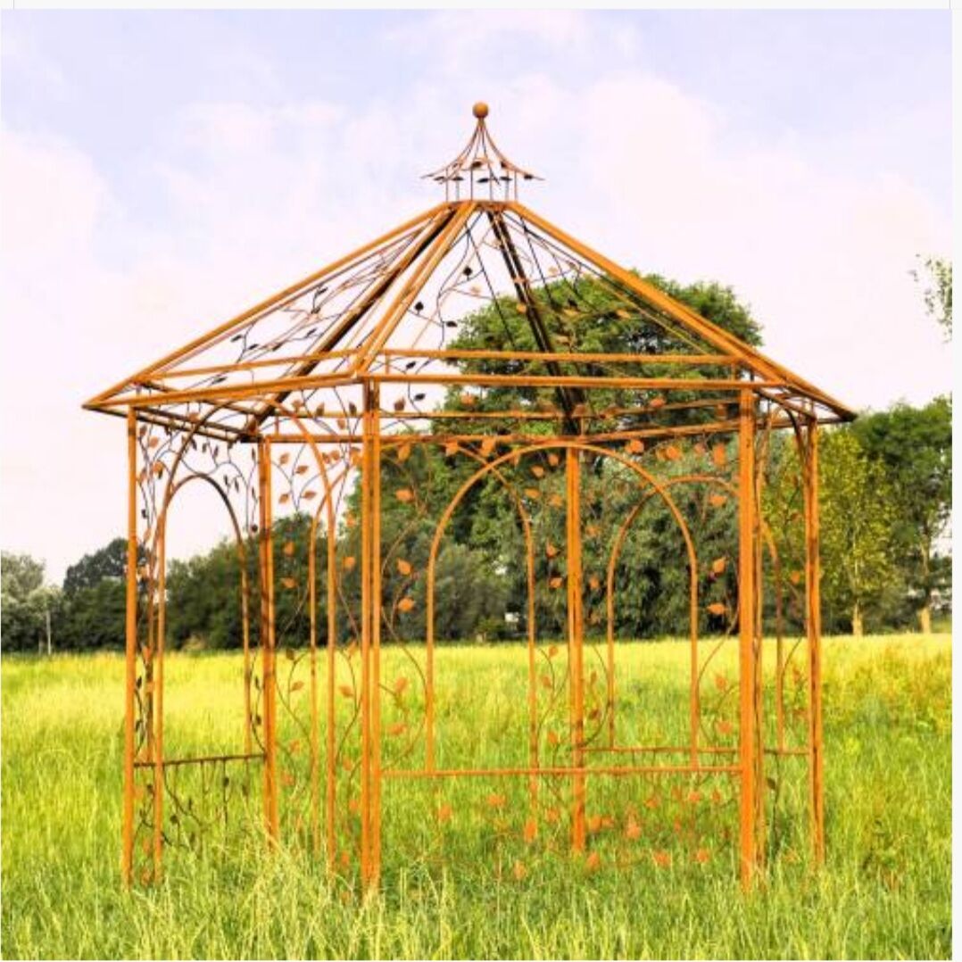 Gloriette, arbour, wrought iron pergola