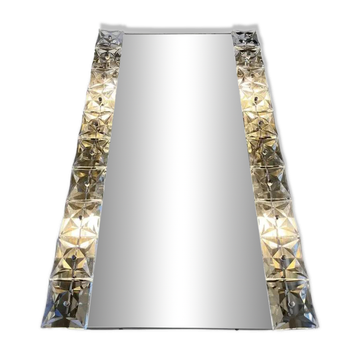 Large Midcentury Illuminated / Backlit Crystal Mirror Kinkeldey, Germany, 1970s