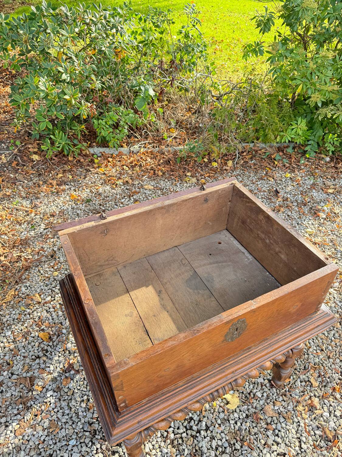 Wedding Chest and its Twisted Base in Oak 17th Century