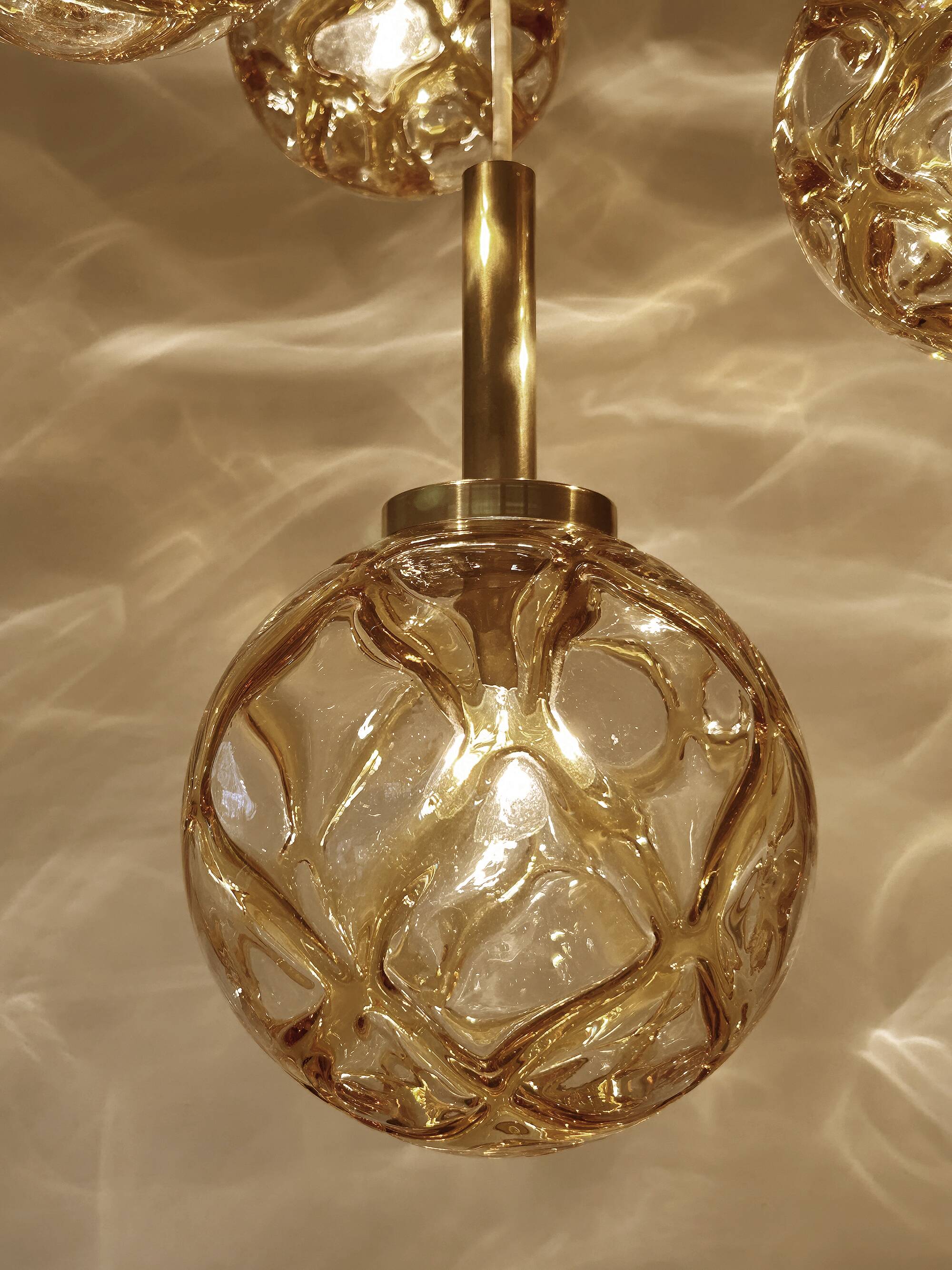 Large Mid Century  Bubble Glass Pendant Light