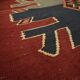 Tapis Kilim en laine grise et bordeaux, années 1970