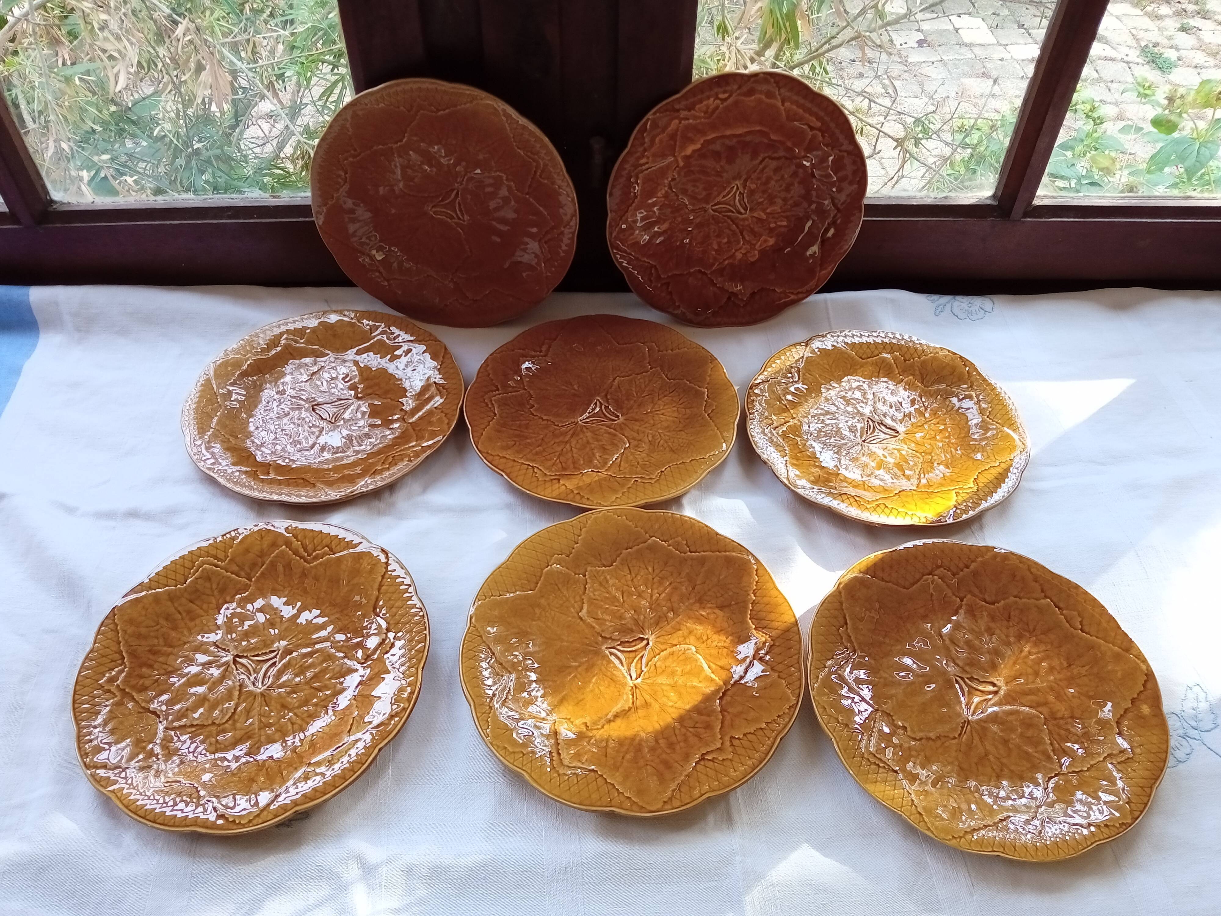 8 old Gien plates