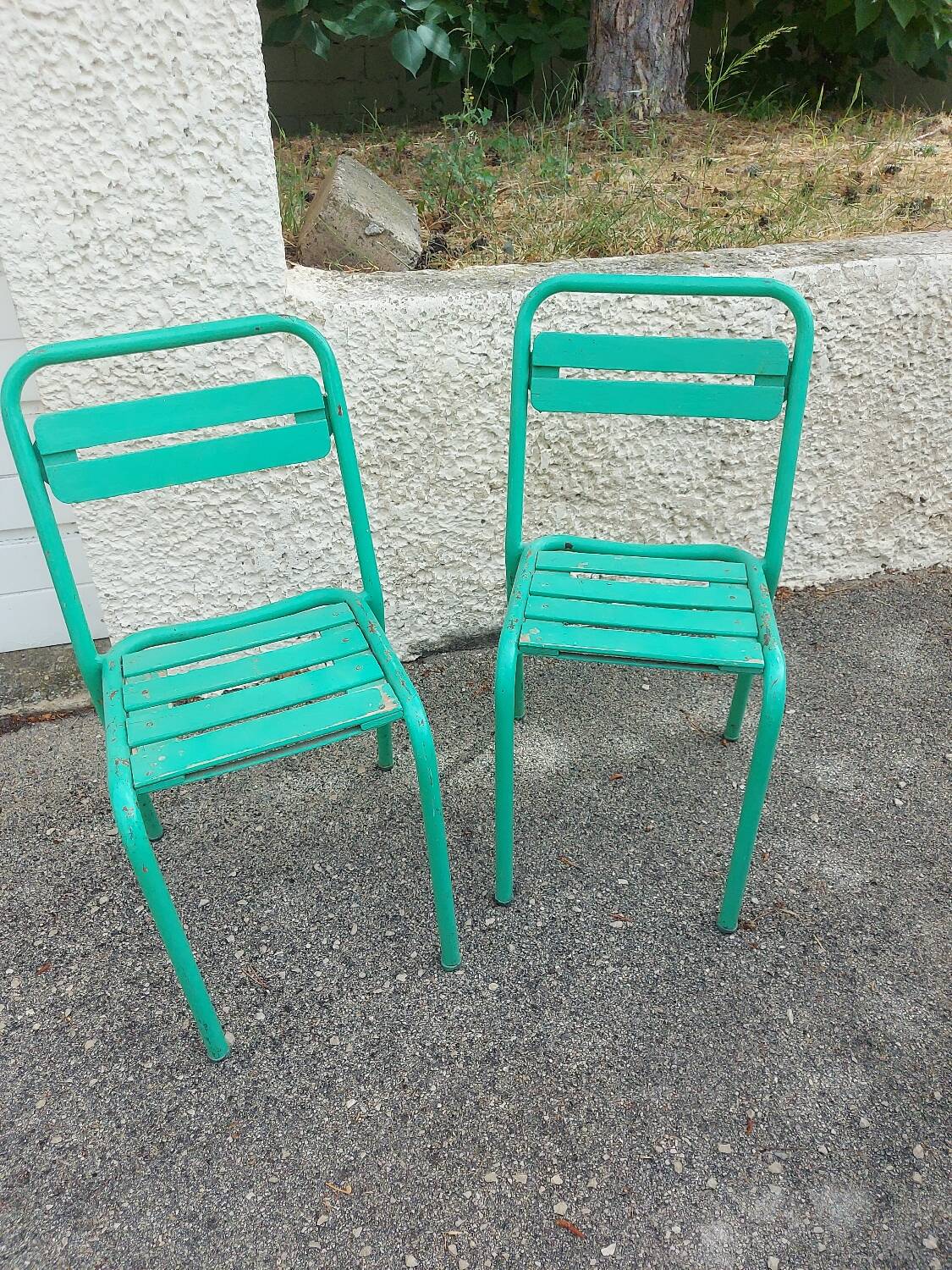 Two vintage garden chairs