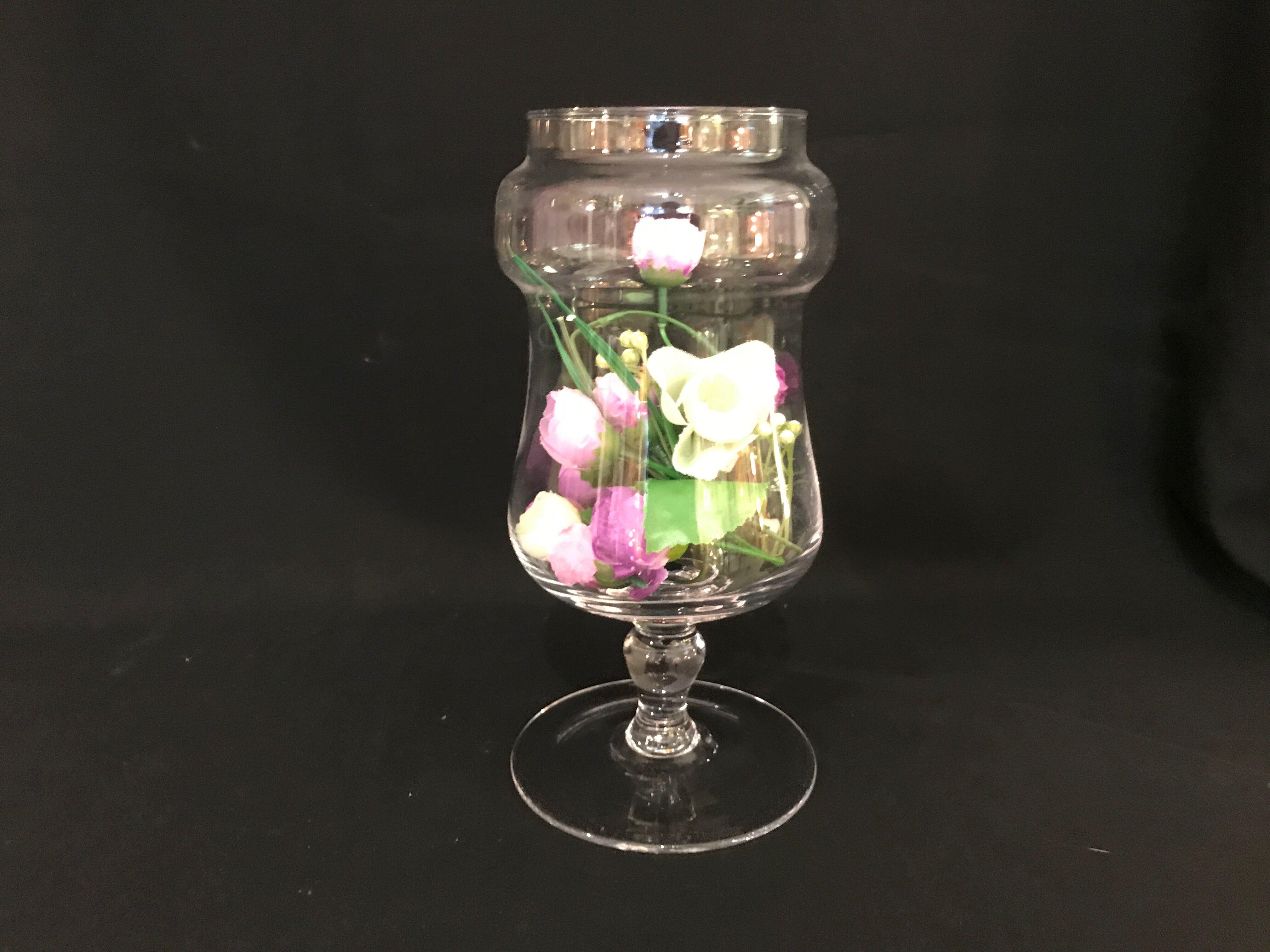 26 cm cut terrarium for plants or vintage candy jar vase pot