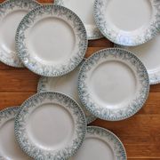 10 flat plates in iron earth "Wilbur" Moulin des Loups and Hamage early twentieth century