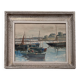 Watercolor on paper the port of Guet Douarnenez 1947 by R. Courteau