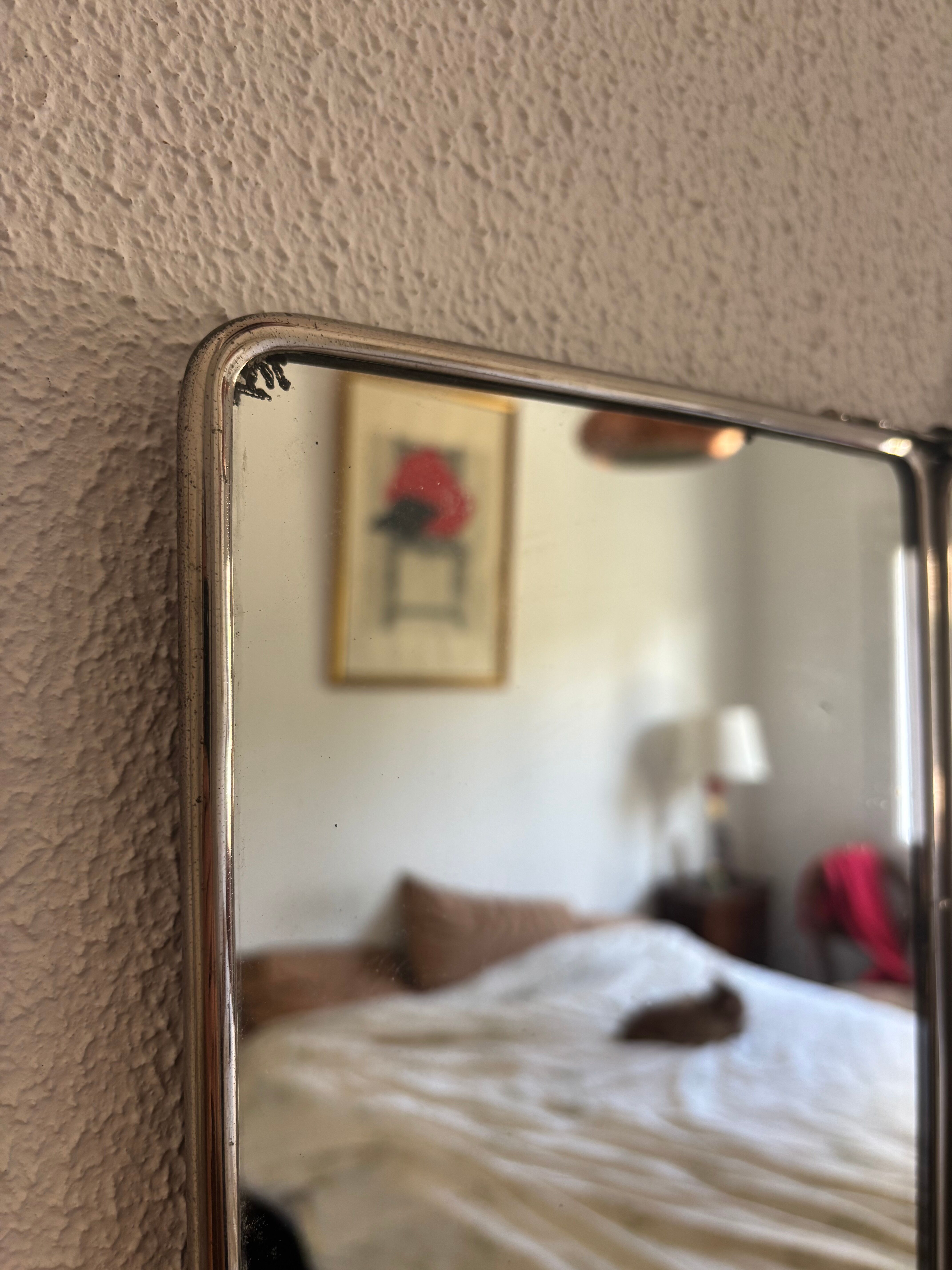 Miroir vintage 1930 triptyque barbier déposé G.B Paris - 28 x 69 cm