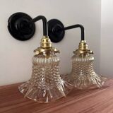 Vintage glass wall sconces