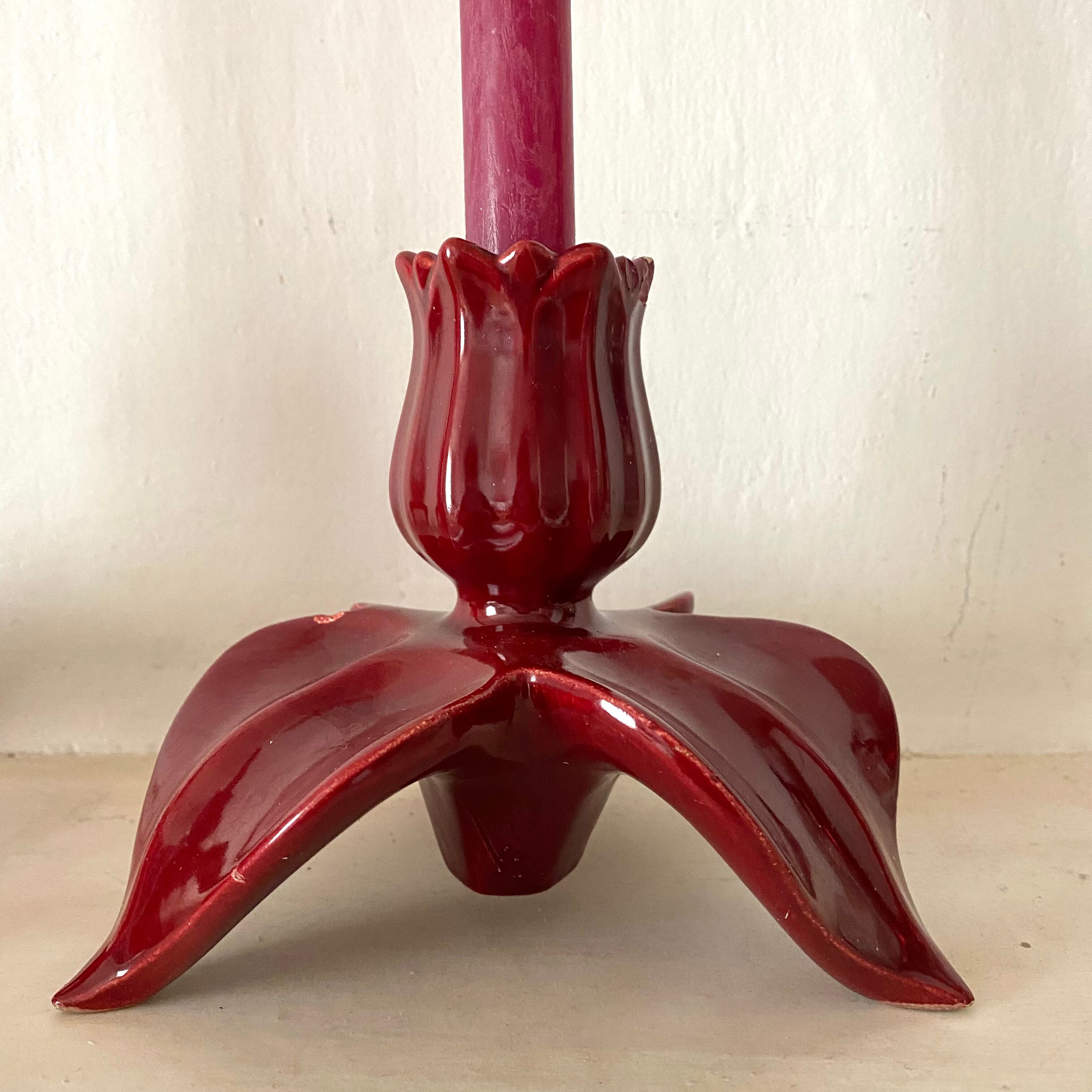 Pair of ceramic cab candlesticks