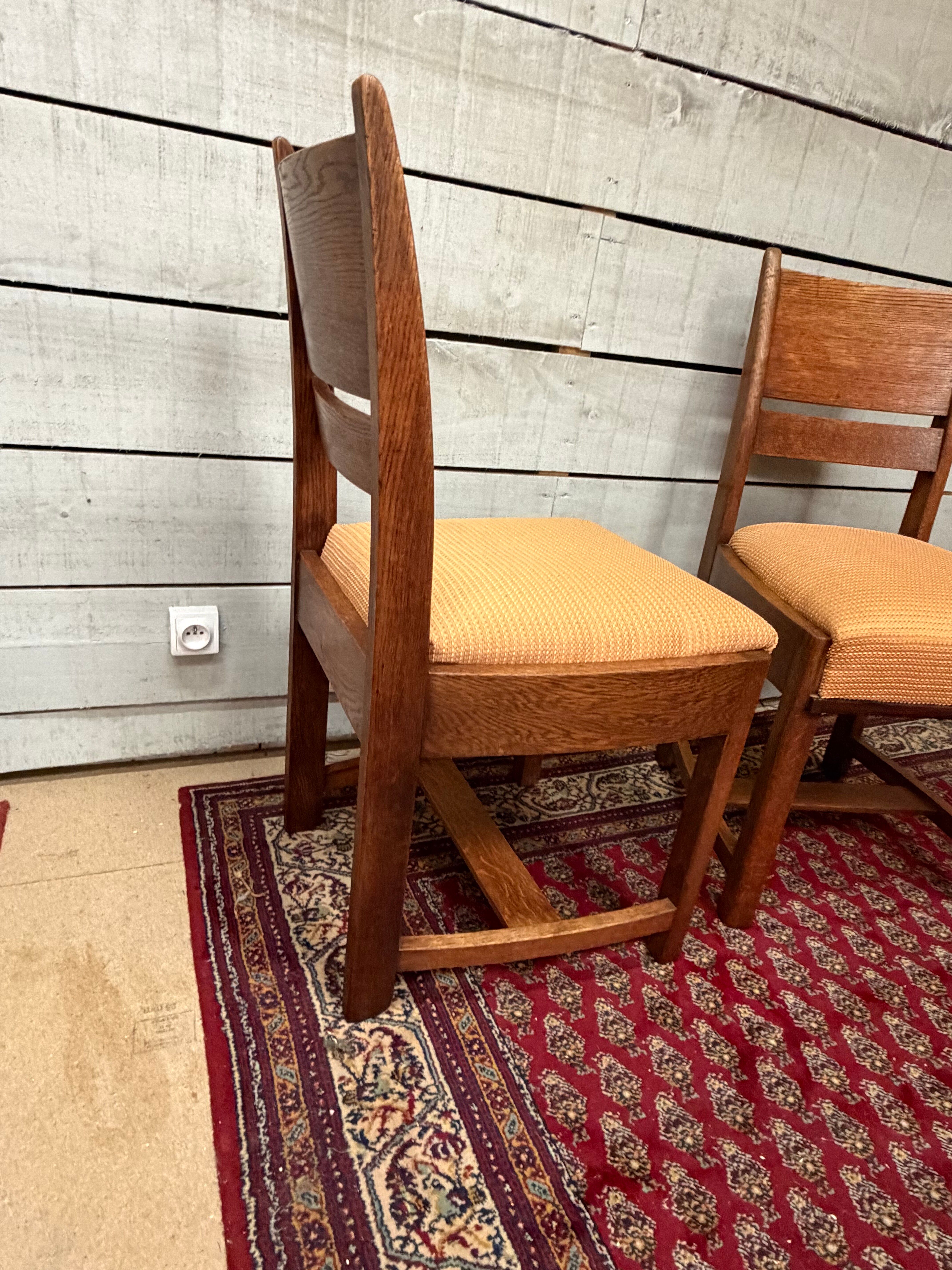 Pair of oak chairs in Art Deco design, Netherlands.