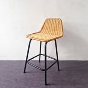 Low model stool of wicker and metal by Rohé Noordwolde, The Netherlands 1960's