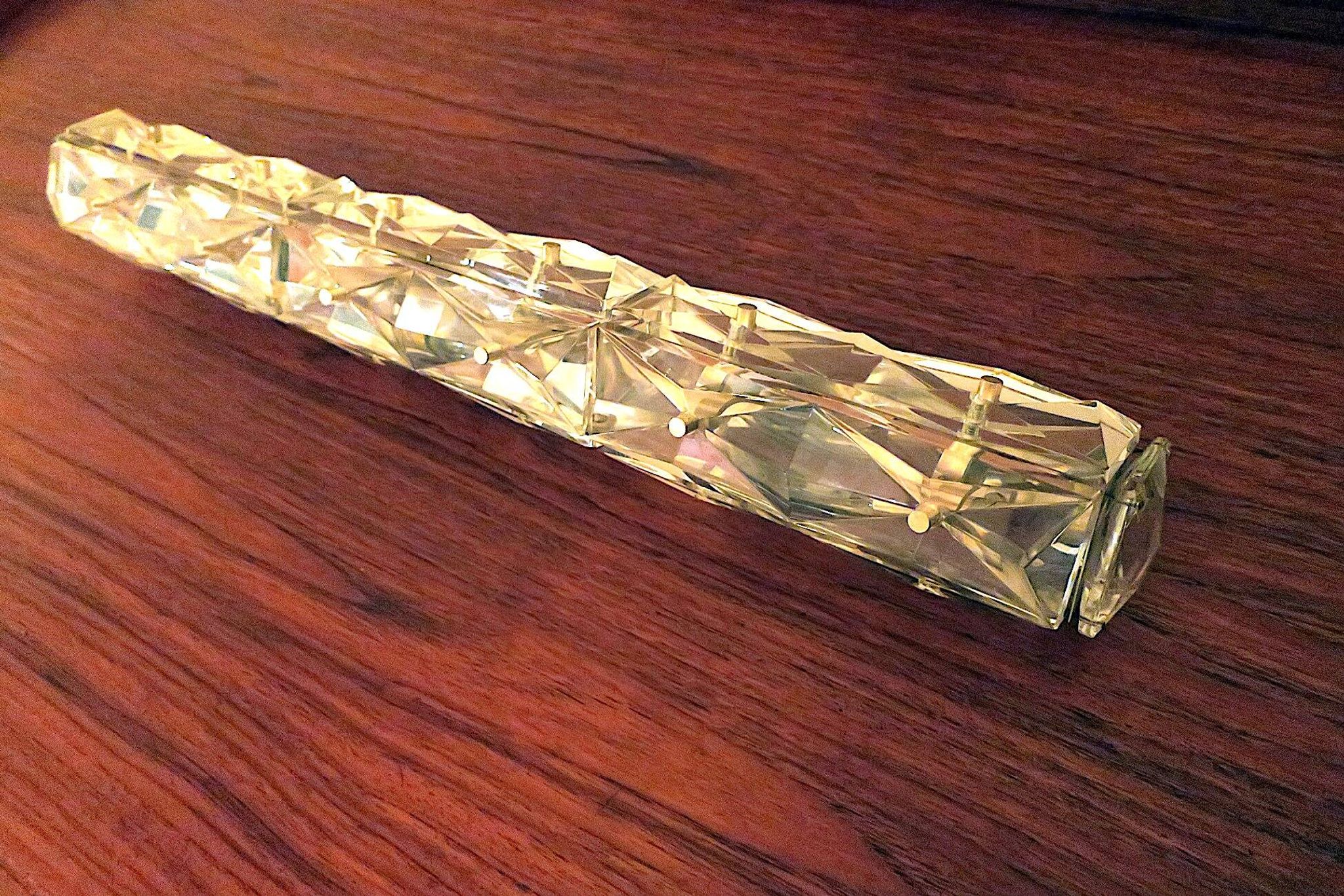 Kinkeldey mid century crystal long wall light, 1960s