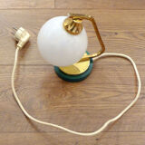 Golden lamp & opal globe
