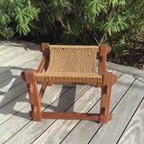 Brazilian stool in teak and rope