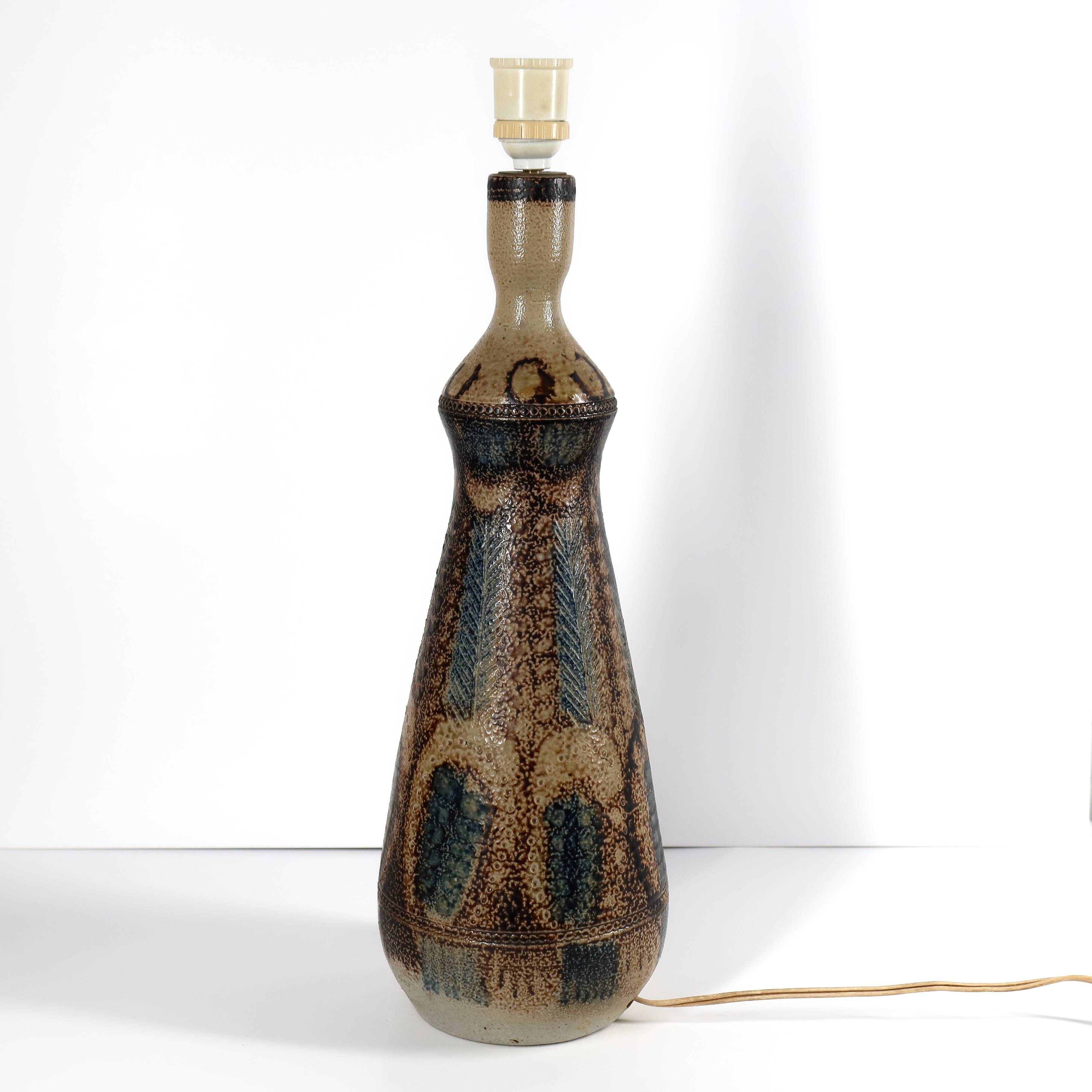 Pied de lampe en céramique vintage signé Jean‑Claude Courjault Kéraluc