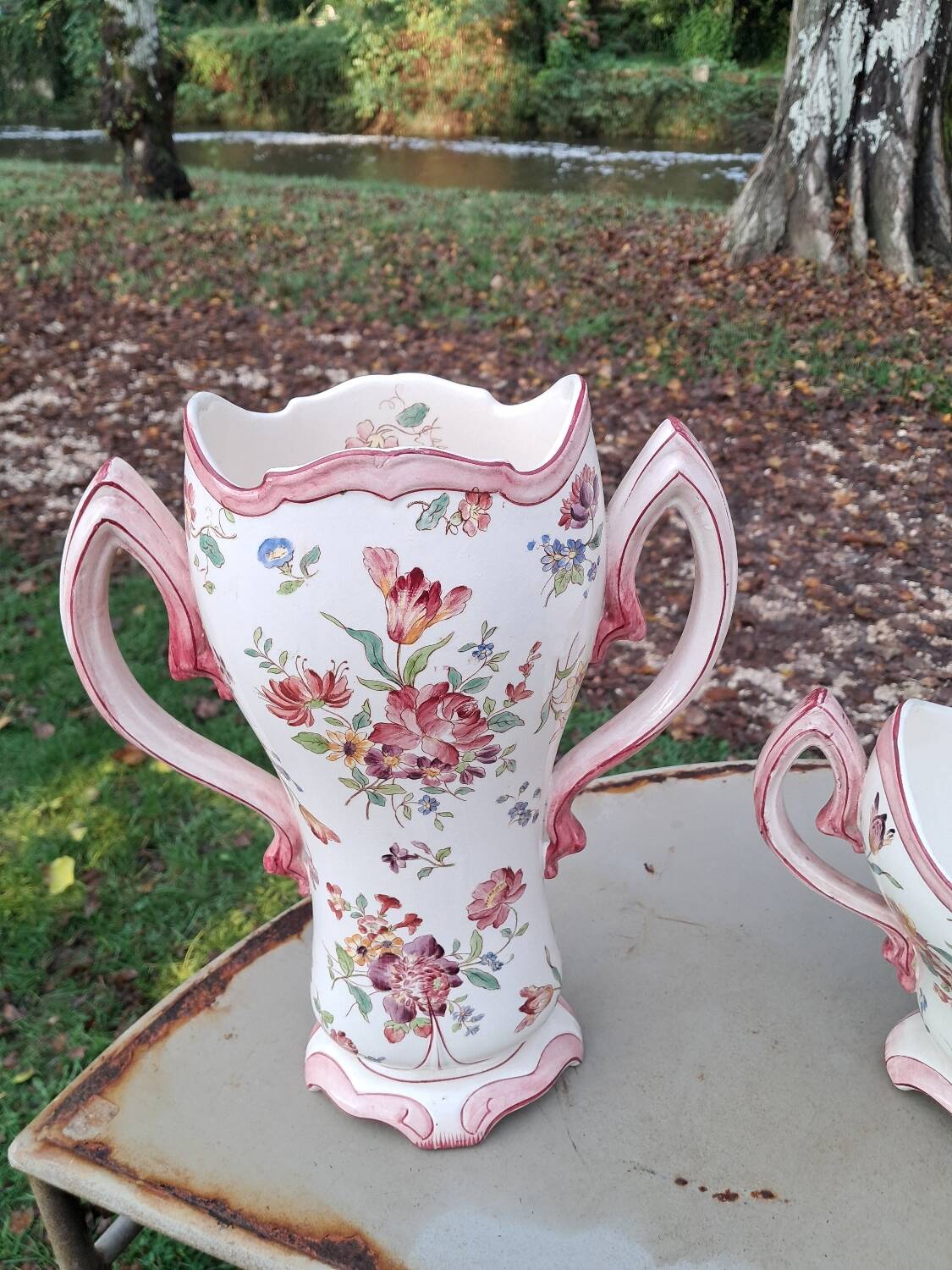 Porcelain vase and planter set