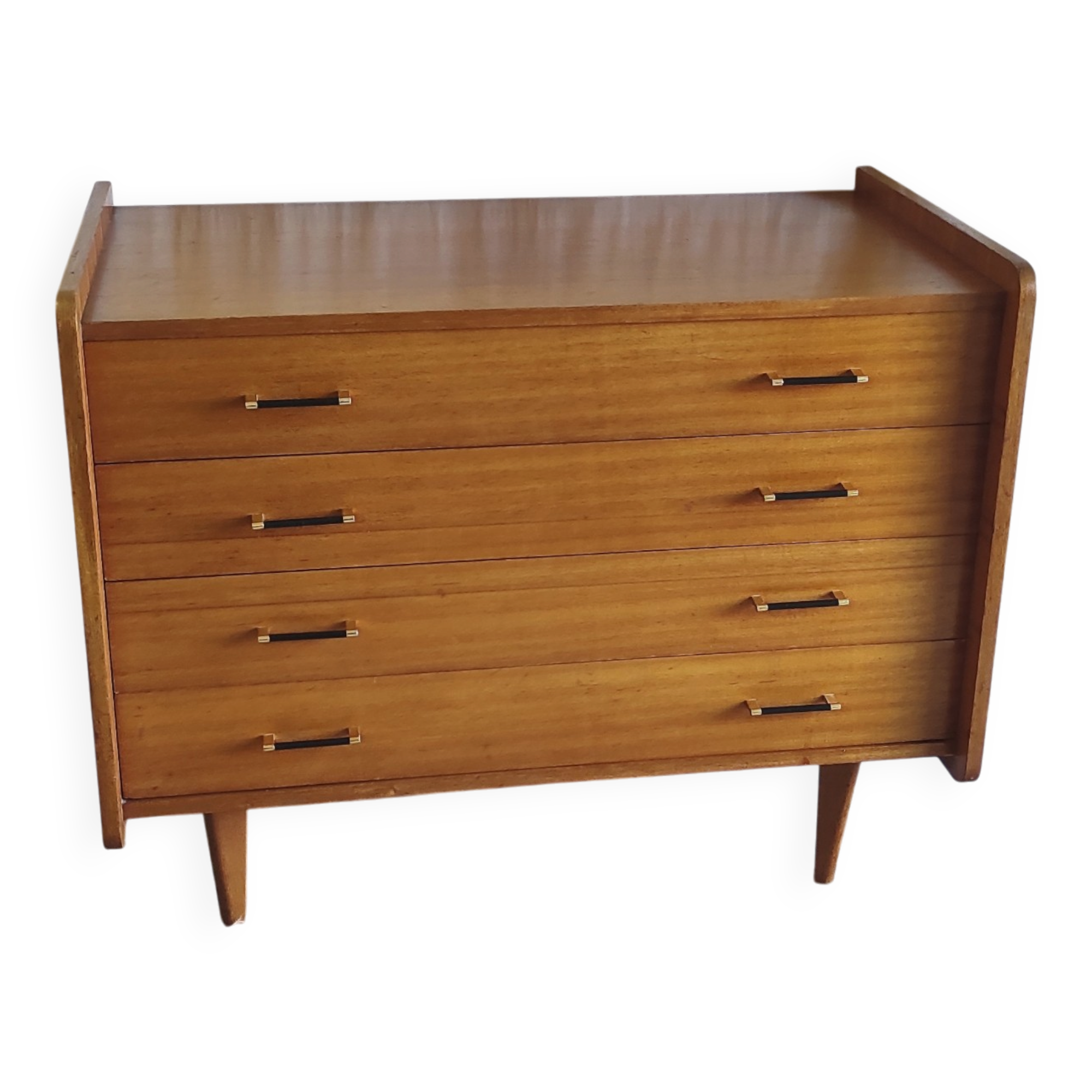 Modernist chest of drawers with 4 drawers in wood - 1950s/60s