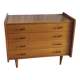 Modernist chest of drawers with 4 drawers in wood - 1950s/60s