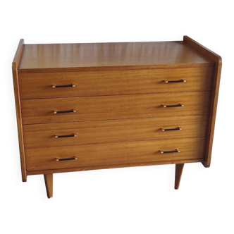 Modernist chest of drawers with 4 drawers in wood - 1950s/60s