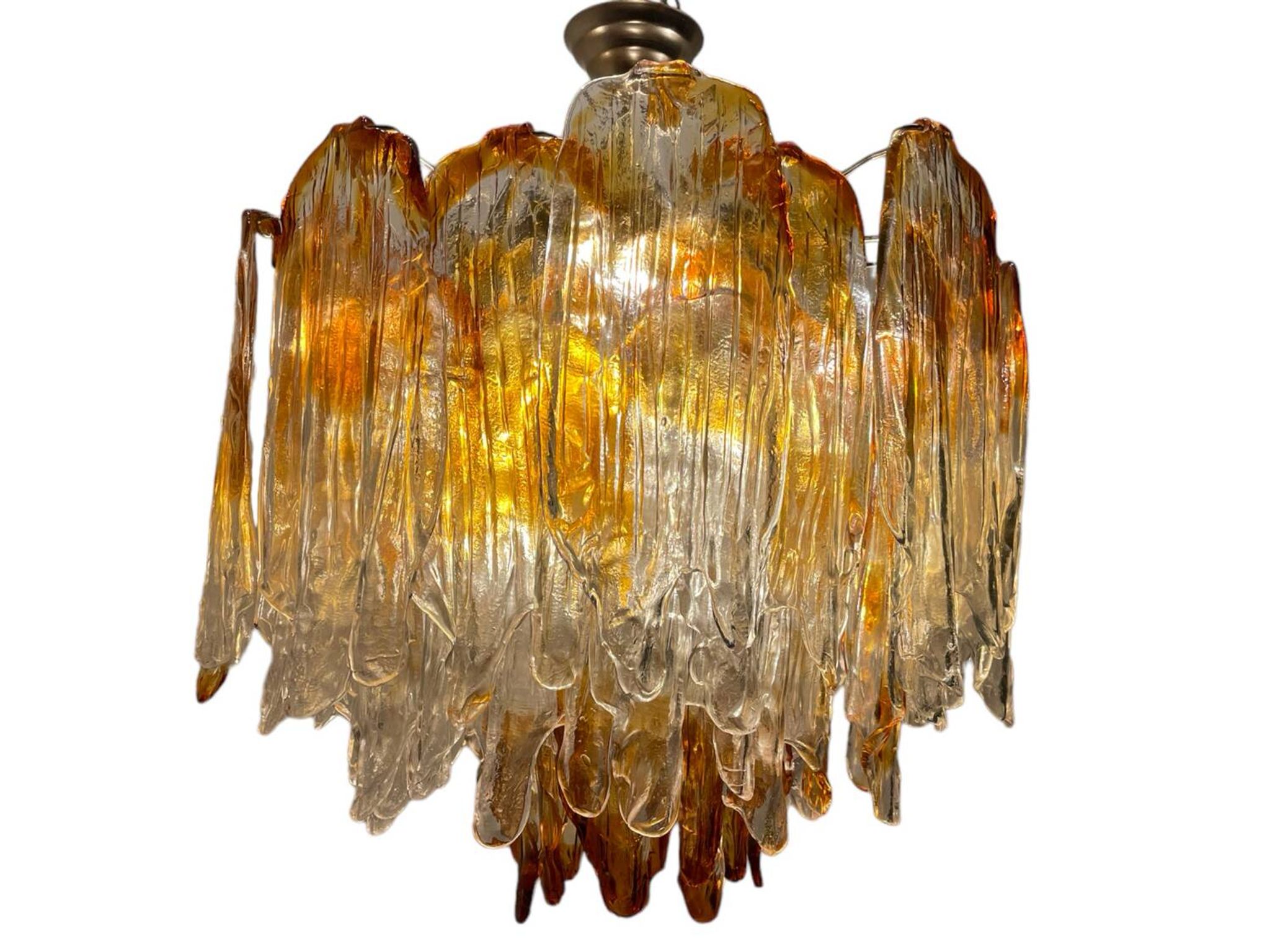 Large Murano Glass Chandelier 1970’s by Mazzega