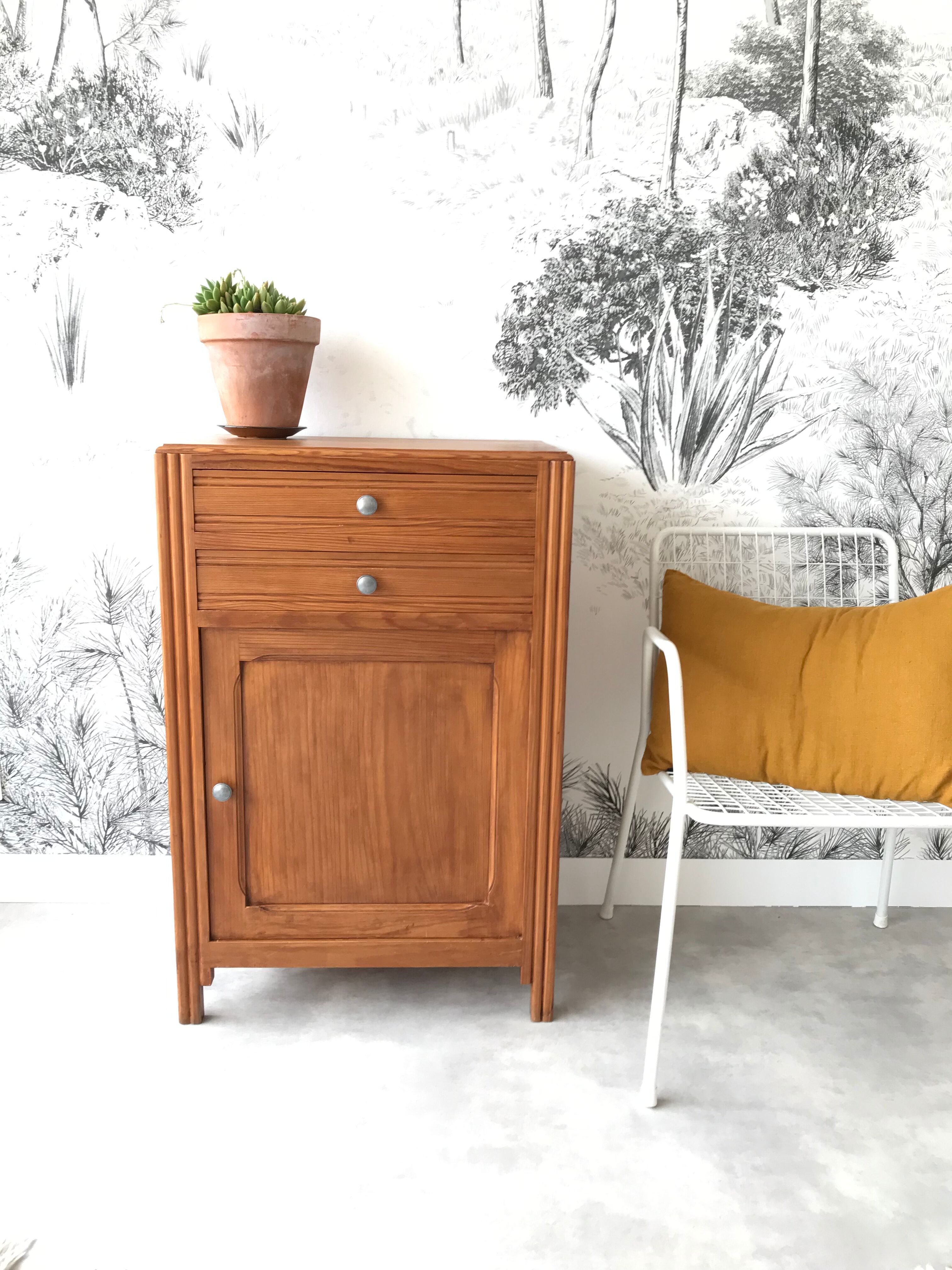 Solid wood sideboard 60's