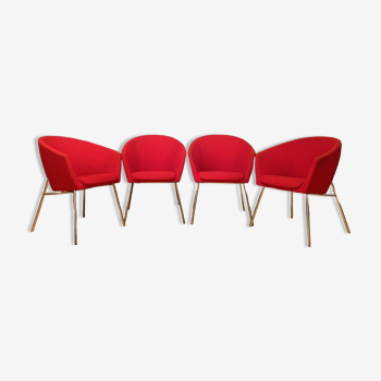 A set of four Megan club armchairs designed by René Holten, Artifort, the Netherlands