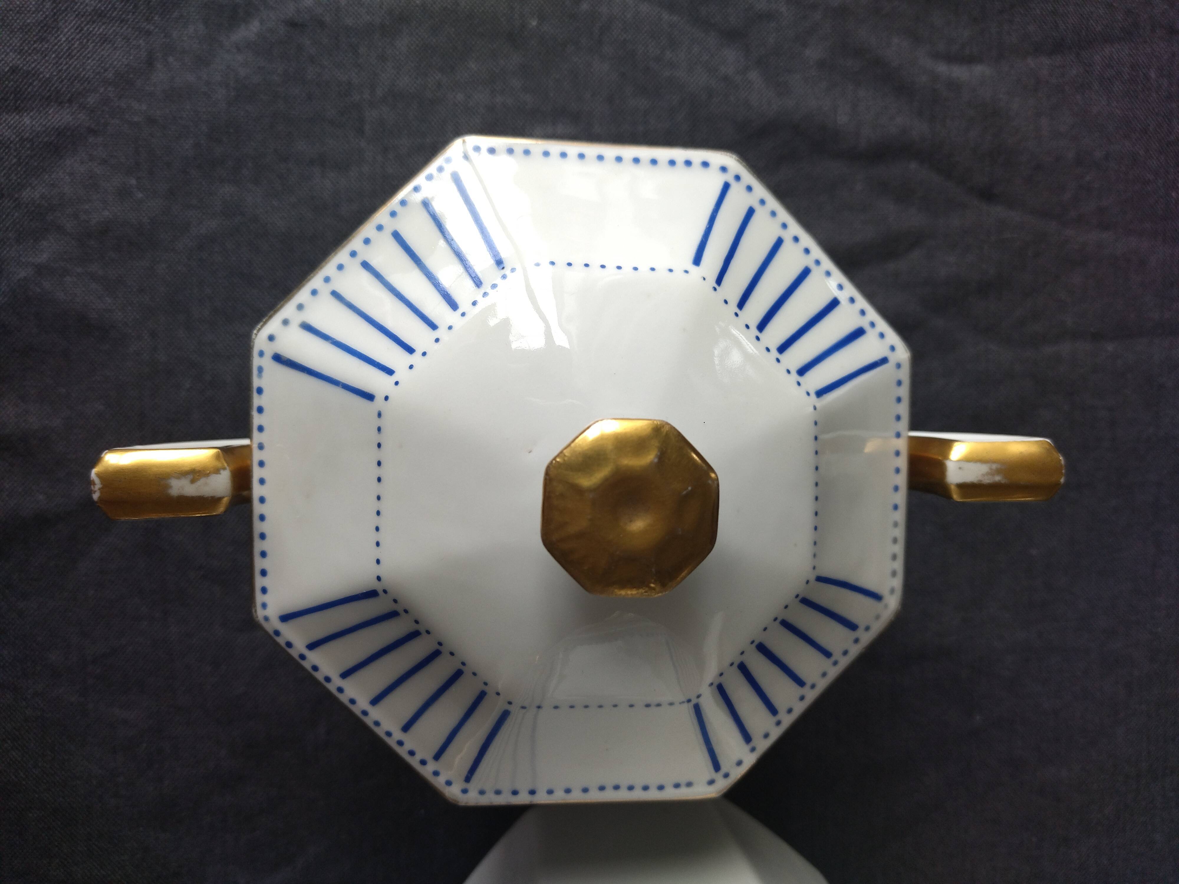 Service à thé en Porcelaine de Limoges F. Legrand and Cie art déco