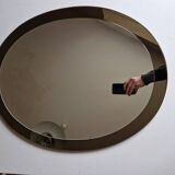 Two-Tone Oval Mirror by Antonio Lupi attributed to Cristal Luxor, 1960s