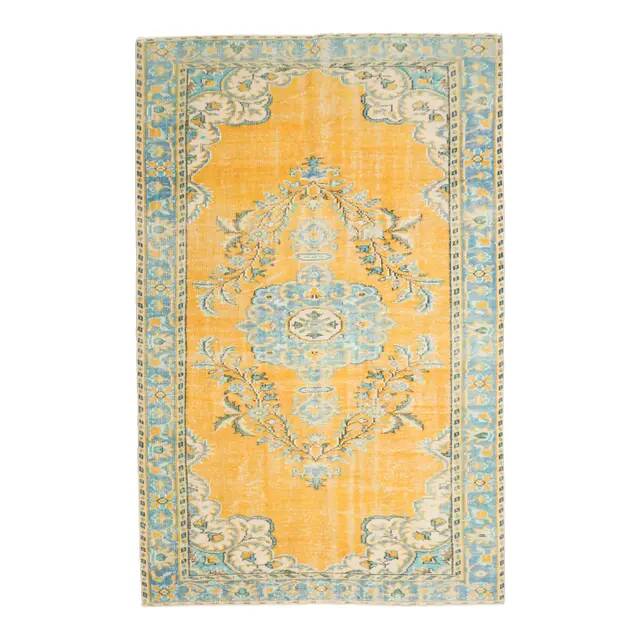 1970s Vintage Turkish Hand-Knotted Wool Cotton Brown Area Rug 176x274